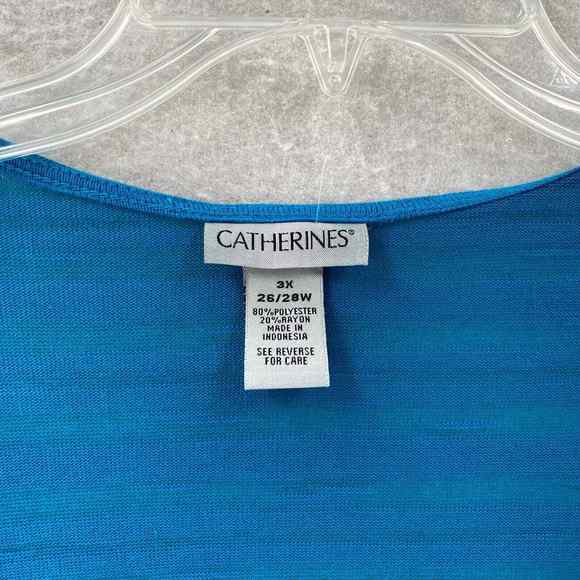 Catherines Cardigan Sweater Womens 3X‎ Blue 3/4 Sleeve Lightweight Open Cover Up - Picture 6 of 11